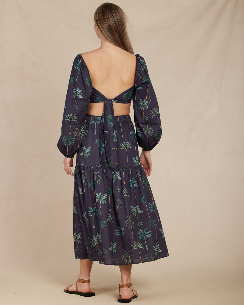 Palmira Linen Tie-Back Crop Top - Second Image