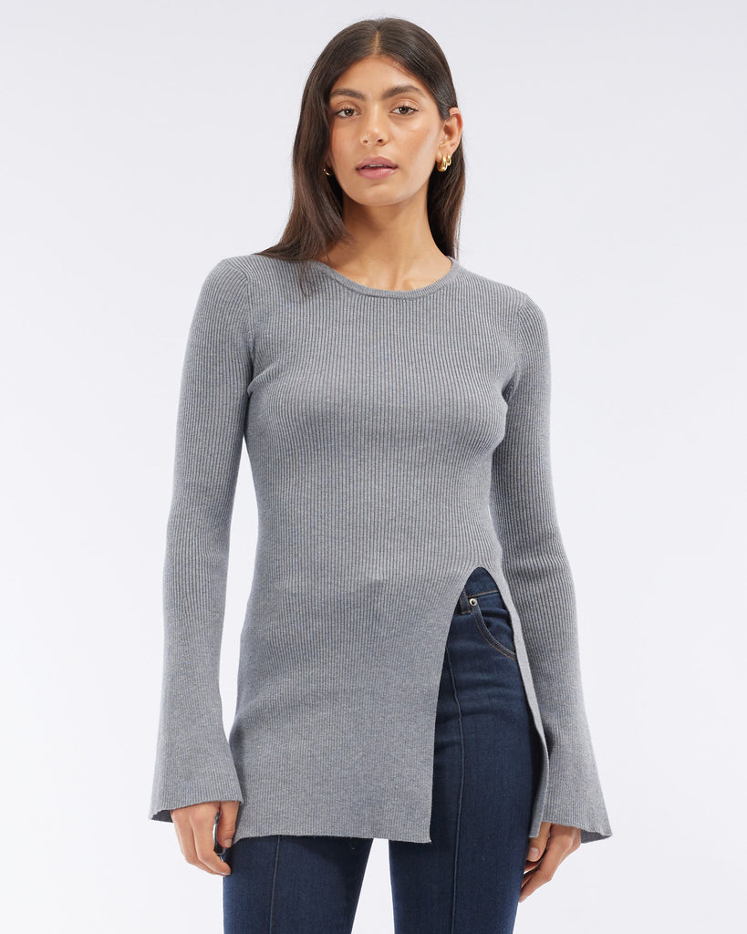 Joanne Flare Sleeve Knit - Grey
