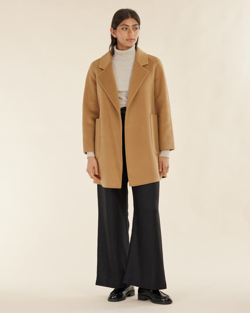 Fontaine Single Breasted Robe Coat - Camel - Second Image