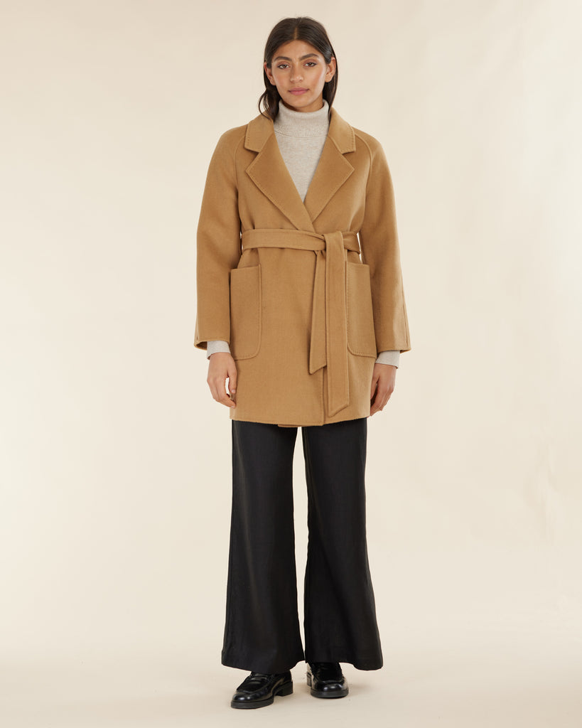 Fontaine Single Breasted Robe Coat - Camel