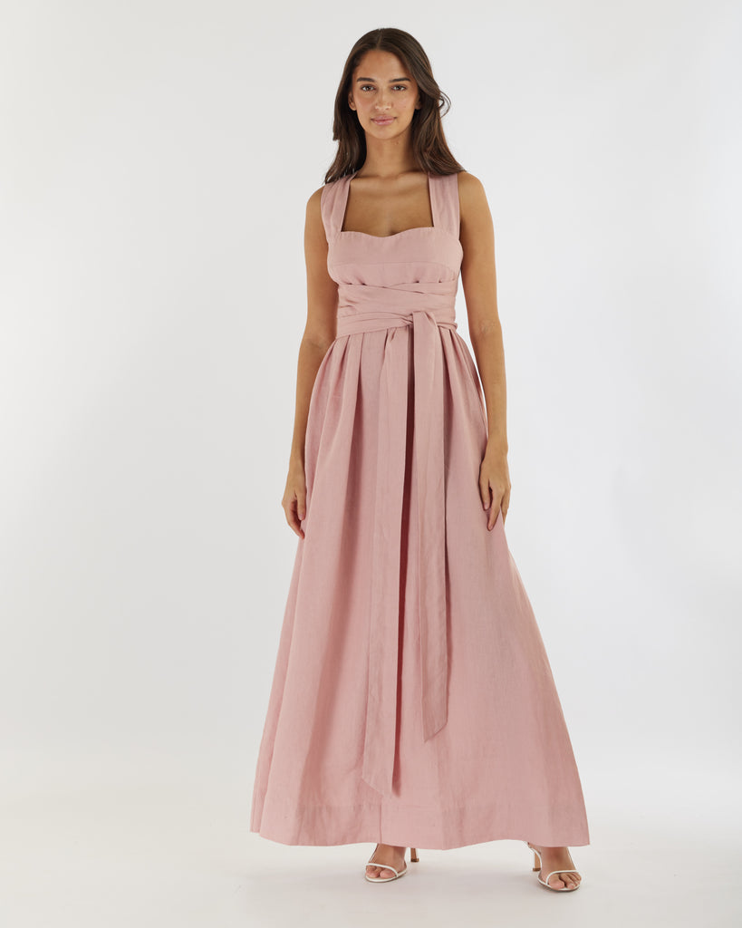 Juliette Linen Maxi Dress - Peony - Second Image