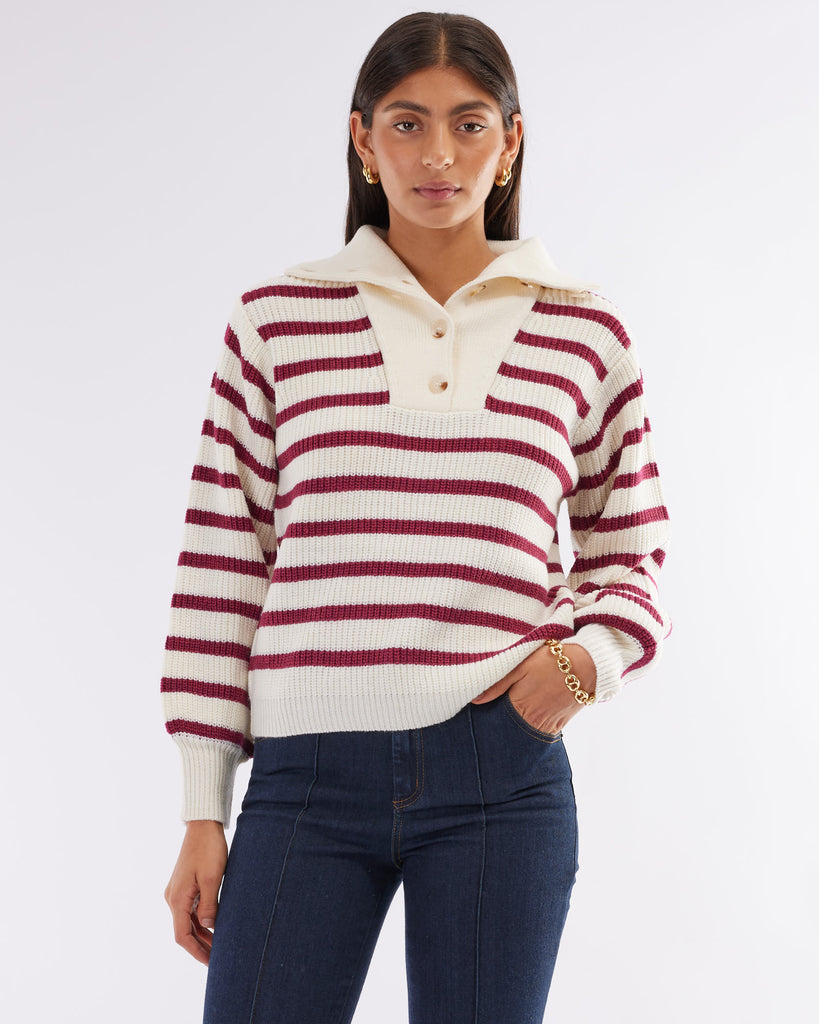 Lina Striped Knit - Mahogany