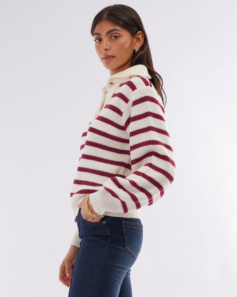 Lina Striped Knit - Mahogany - Second Image