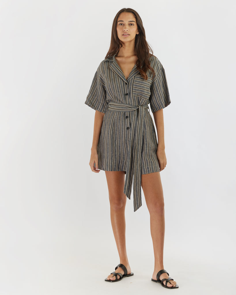 Set Sail Linen Stripe Playsuit - Second Image