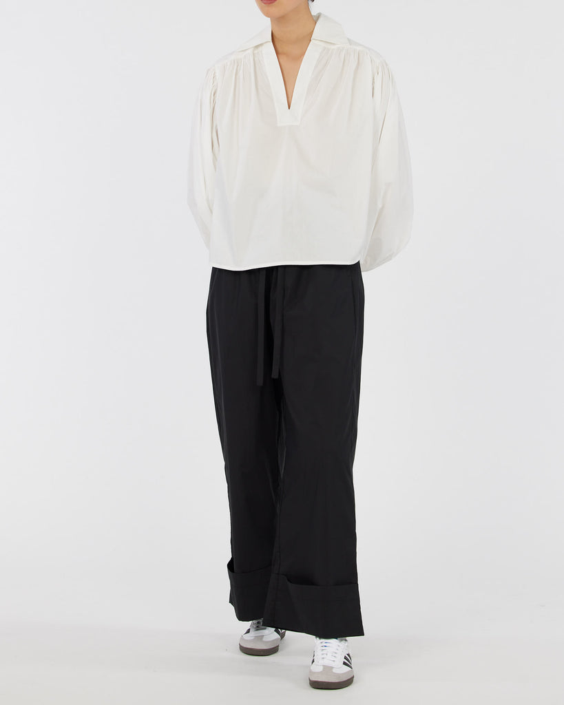 Tahlia Cotton Poplin Blouse - White - Second Image