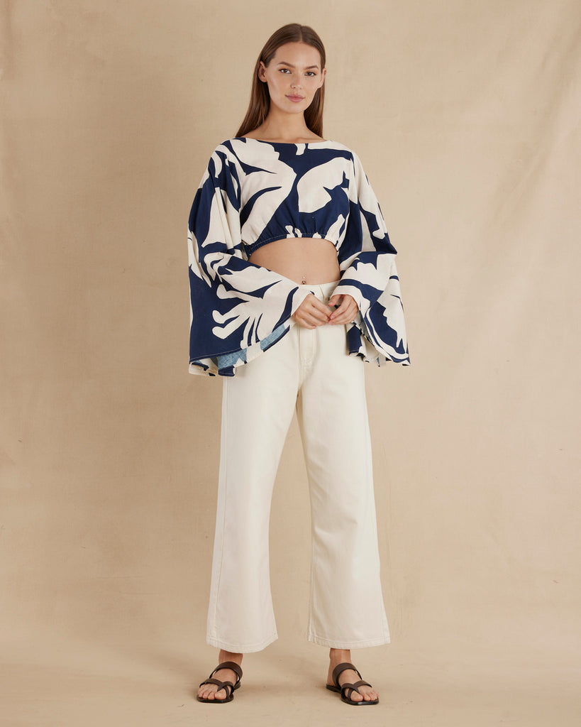 Tamar Wide-Leg Jean - Cream - Second Image