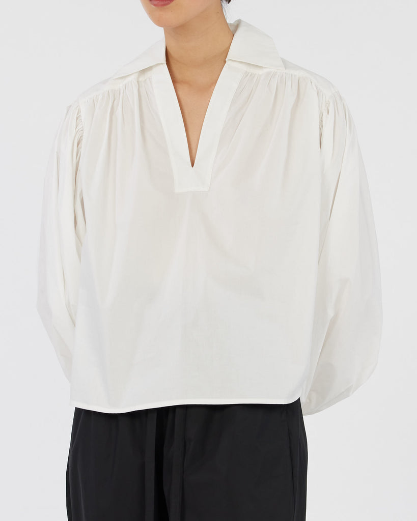 Tahlia Cotton Poplin Blouse - White