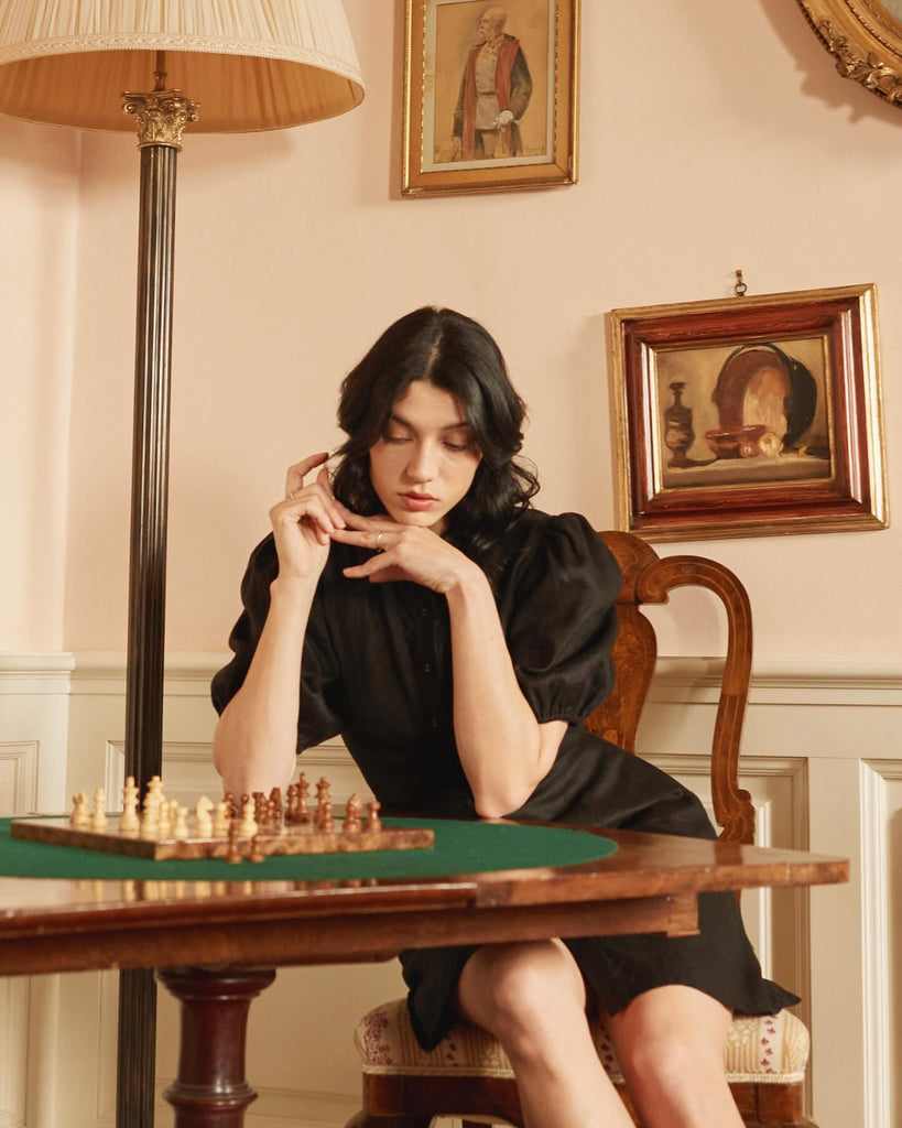 Julius Linen Mini Dress - Black