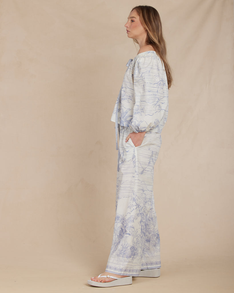 Fresco Linen Billow Blouse - Second Image