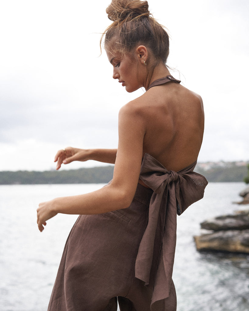 Santa Cruz Linen Halterneck Top - Second Image