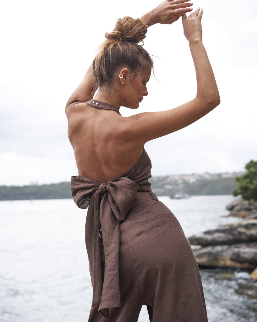 Santa Cruz Linen Halterneck Top