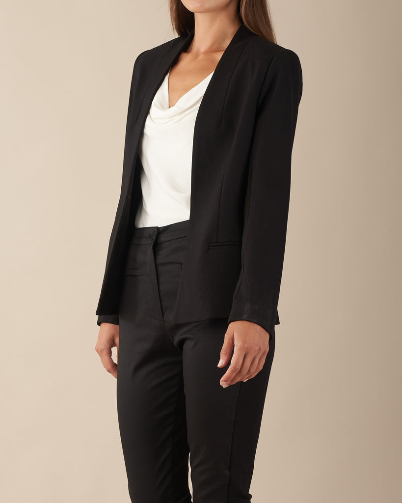 Nahla Panelled Blazer - Black - Second Image