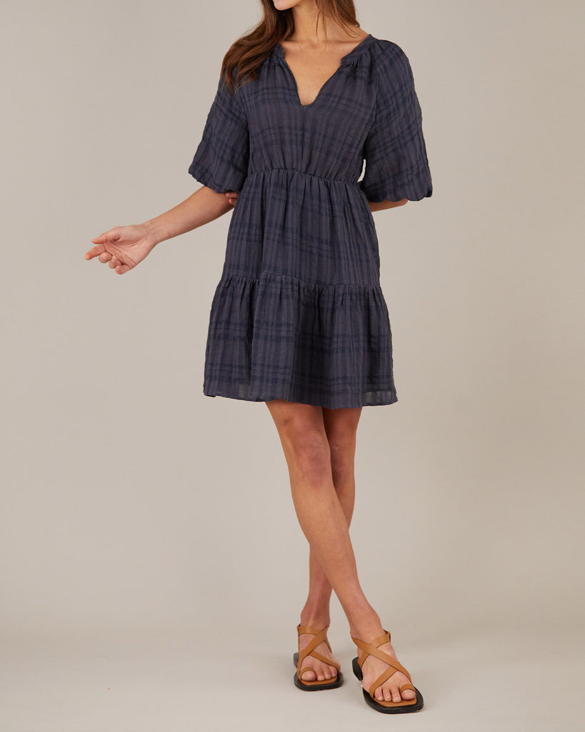 Pila Linen Mini Dress - Navy