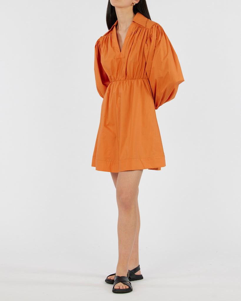 Sample - Tahlia Cotton Poplin Mini Dress - Mandarin - Second Image