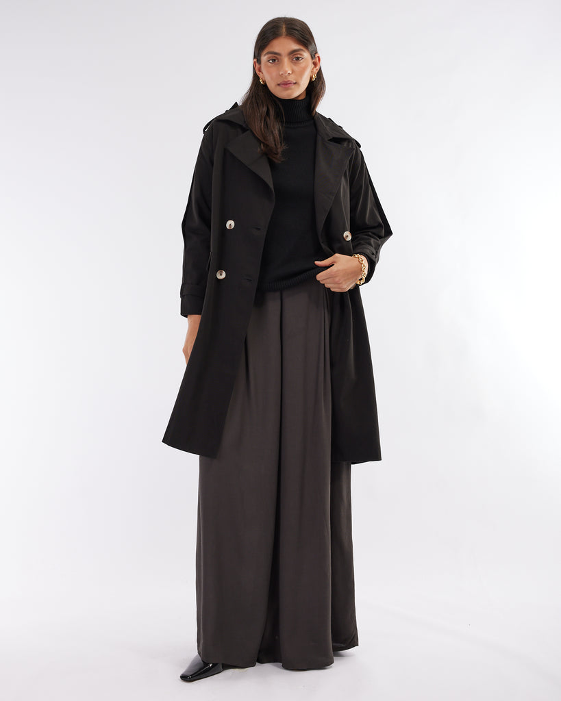 Arwen Trench Coat - Black