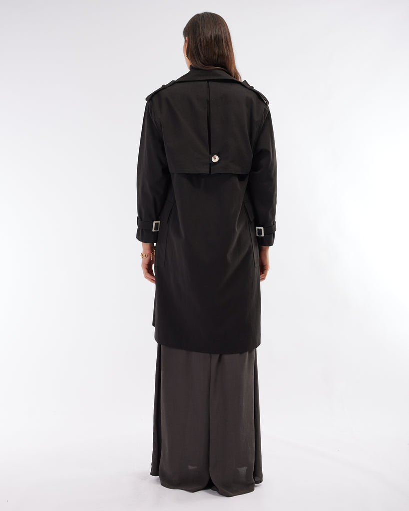 Arwen Trench Coat - Black - Second Image