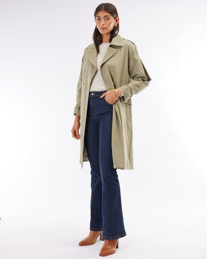 Arwen Trench Coat - Sage