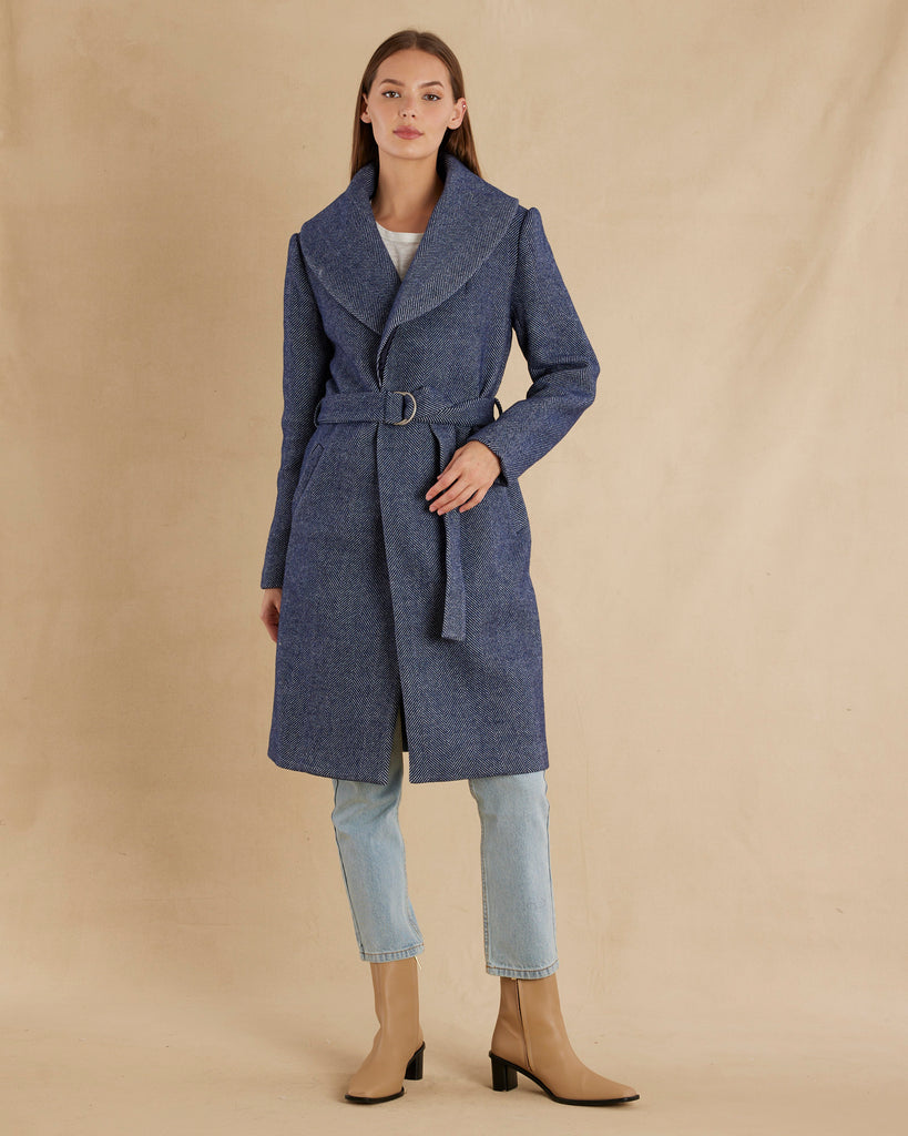 Aspen Wool Coat - Navy - Second Image