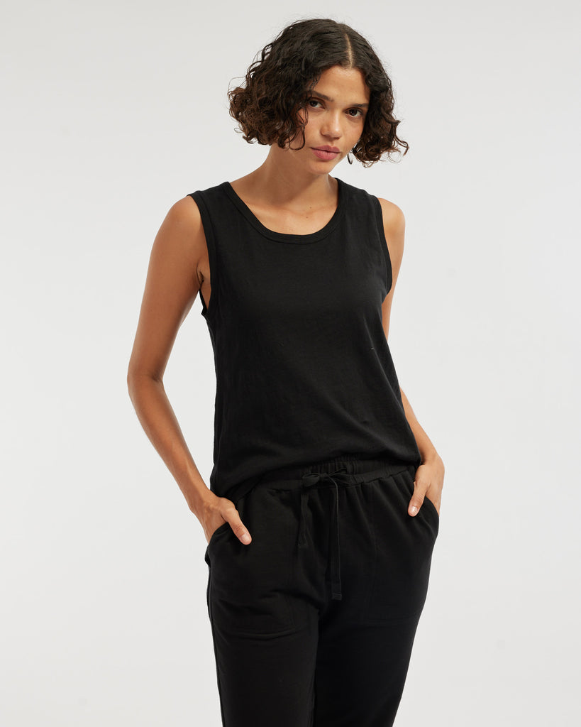 Claudia Longline Tank - Black