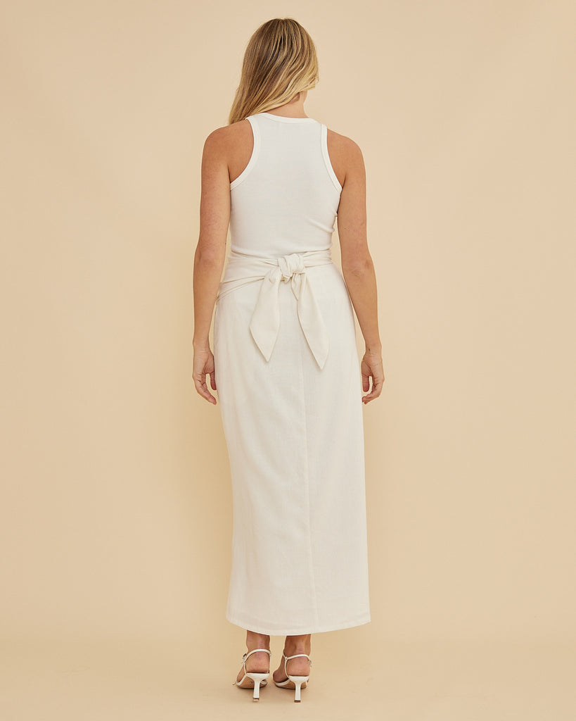 Naomi Wrap Skirt - White - Second Image