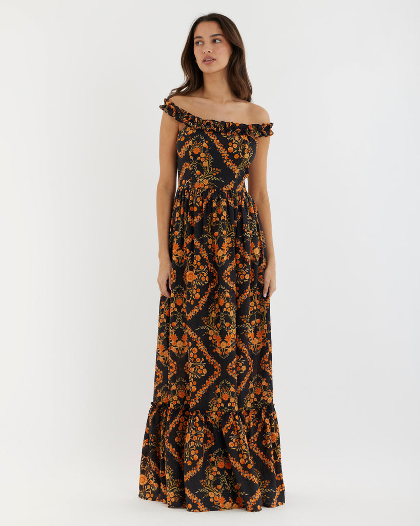 Fiore Ruffle Neck Maxi Dress - Second Image