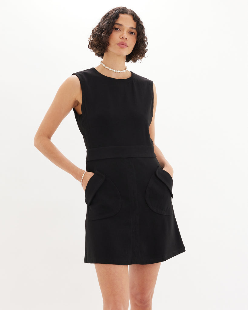 Giuliana Sleeveless Mini Dress - Black