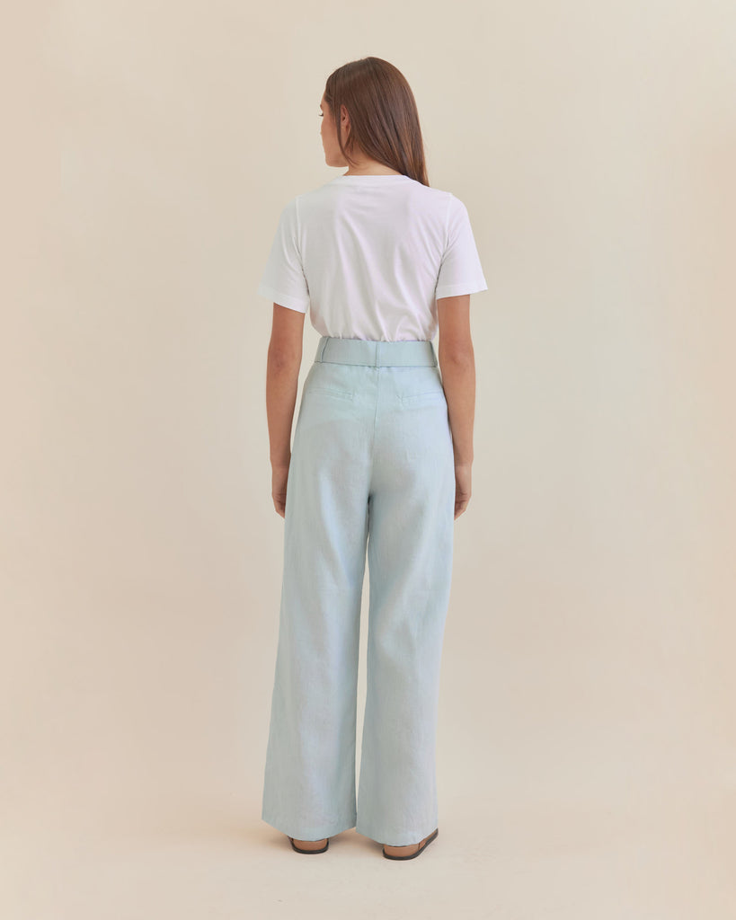 Katrina Linen Pant - Sky - Second Image