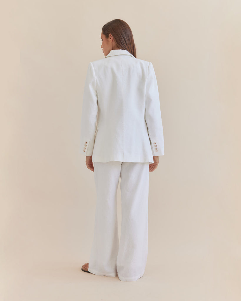 Katrina Linen Blazer - Ivory - Second Image