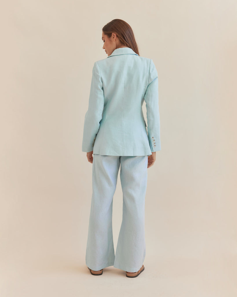 Katrina Linen Blazer - Sky - Second Image