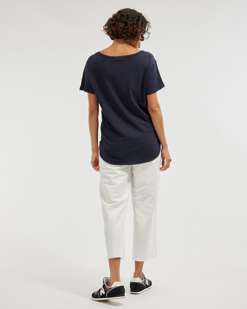 Kie Rounded Hem Tee - Navy - Second Image