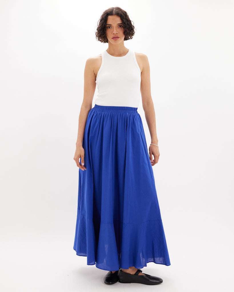 Lavinia Panelled Maxi Skirt - Cobalt Blue - Second Image