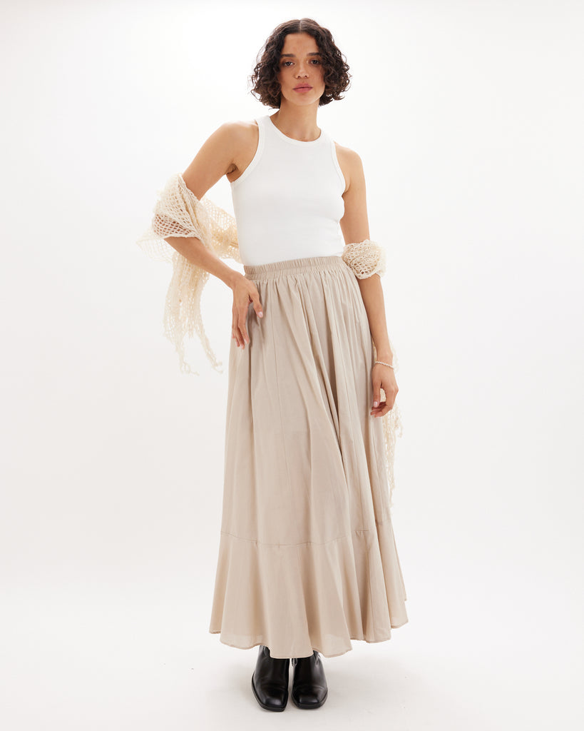 Lavinia Panelled Maxi Skirt - Sand