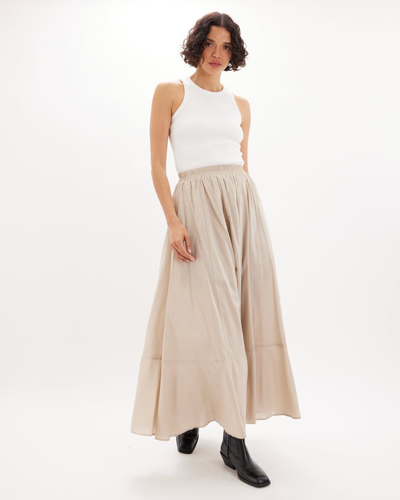 Lavinia Panelled Maxi Skirt - Sand - Second Image