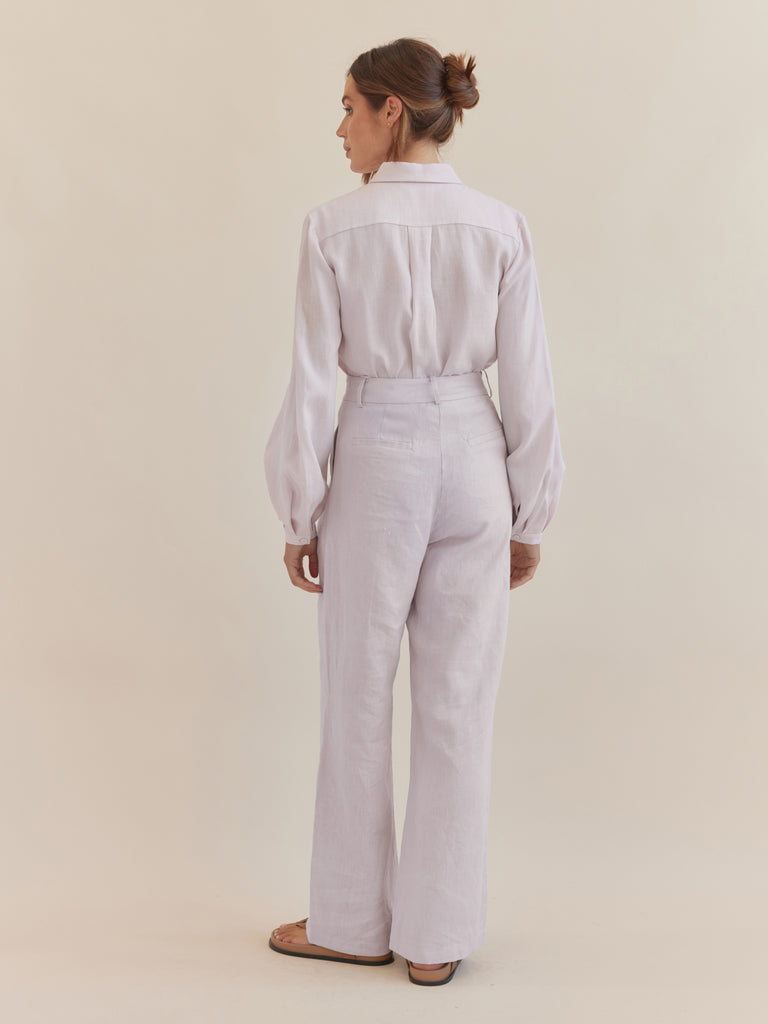 Katrina Linen Pant - Rosewater - Second Image