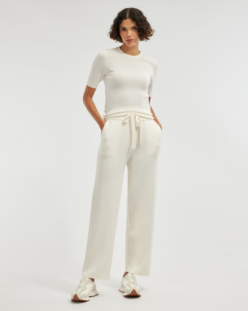 Elsie Merino Knit Pant - Cream