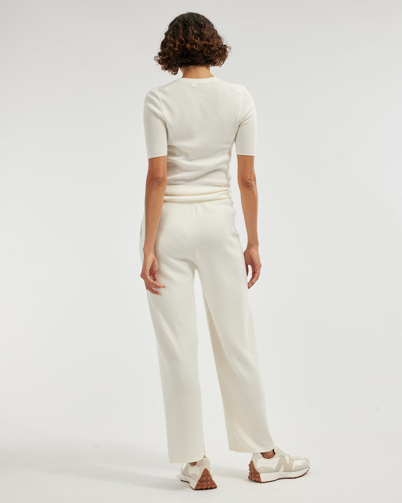 Elsie Merino Knit Pant - Cream - Second Image