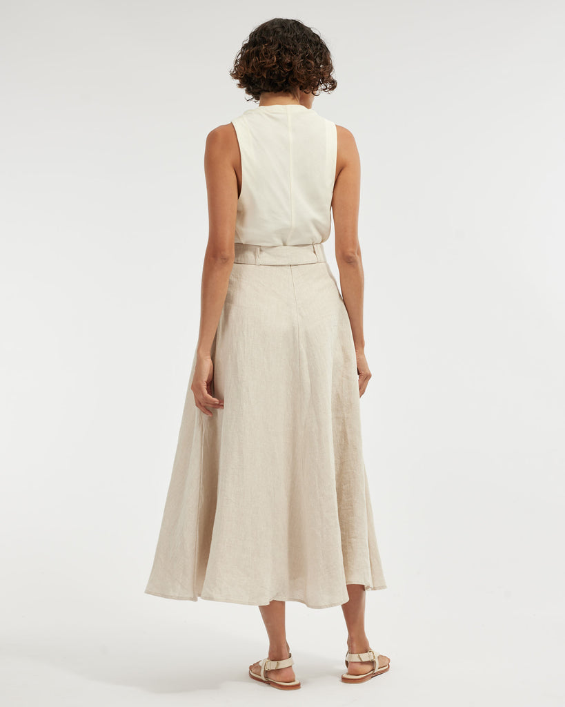 Bridgette Linen Maxi Skirt - Natural - Second Image