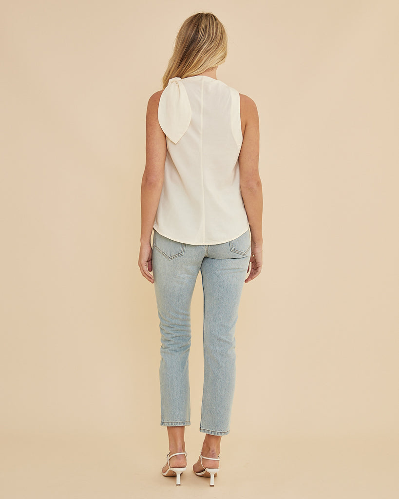 Tessa Shoulder Knot Top - Cream - Second Image