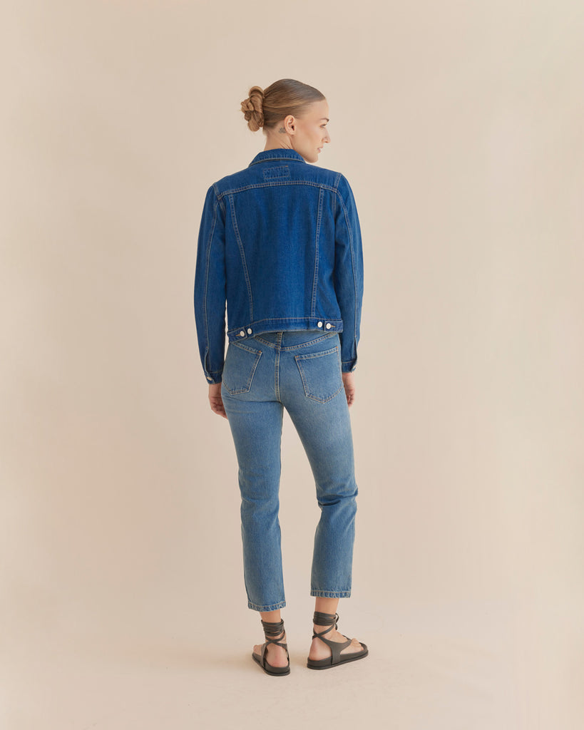 Vintage Denim Jacket - Dark Denim - Second Image