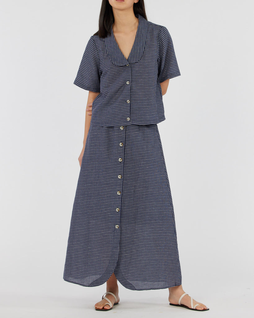 Virtuous Check Buttoned Skirt