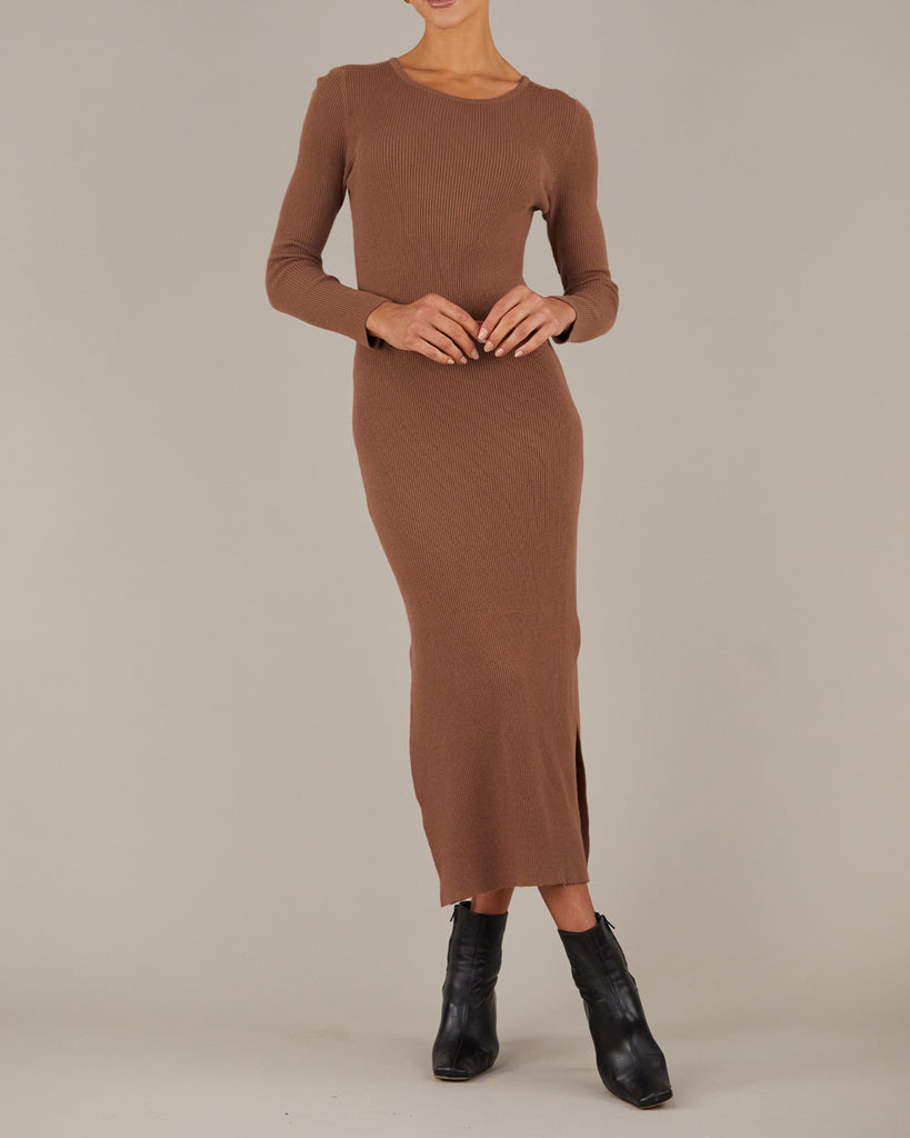 Afina Knit Dress - Cocoa