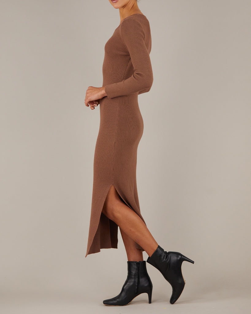Afina Knit Dress - Cocoa - Second Image