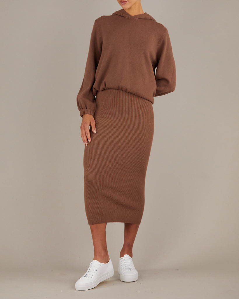 Afina Knit Skirt - Cocoa