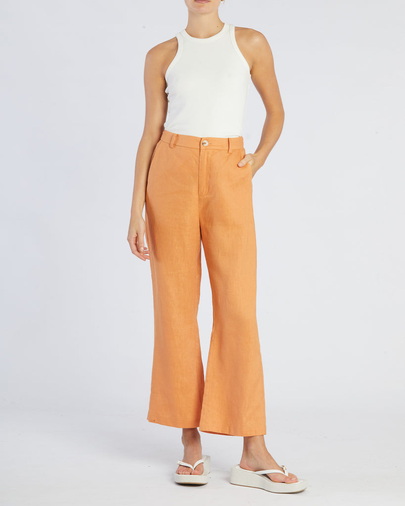 Banksia Linen Pant - Cantaloupe