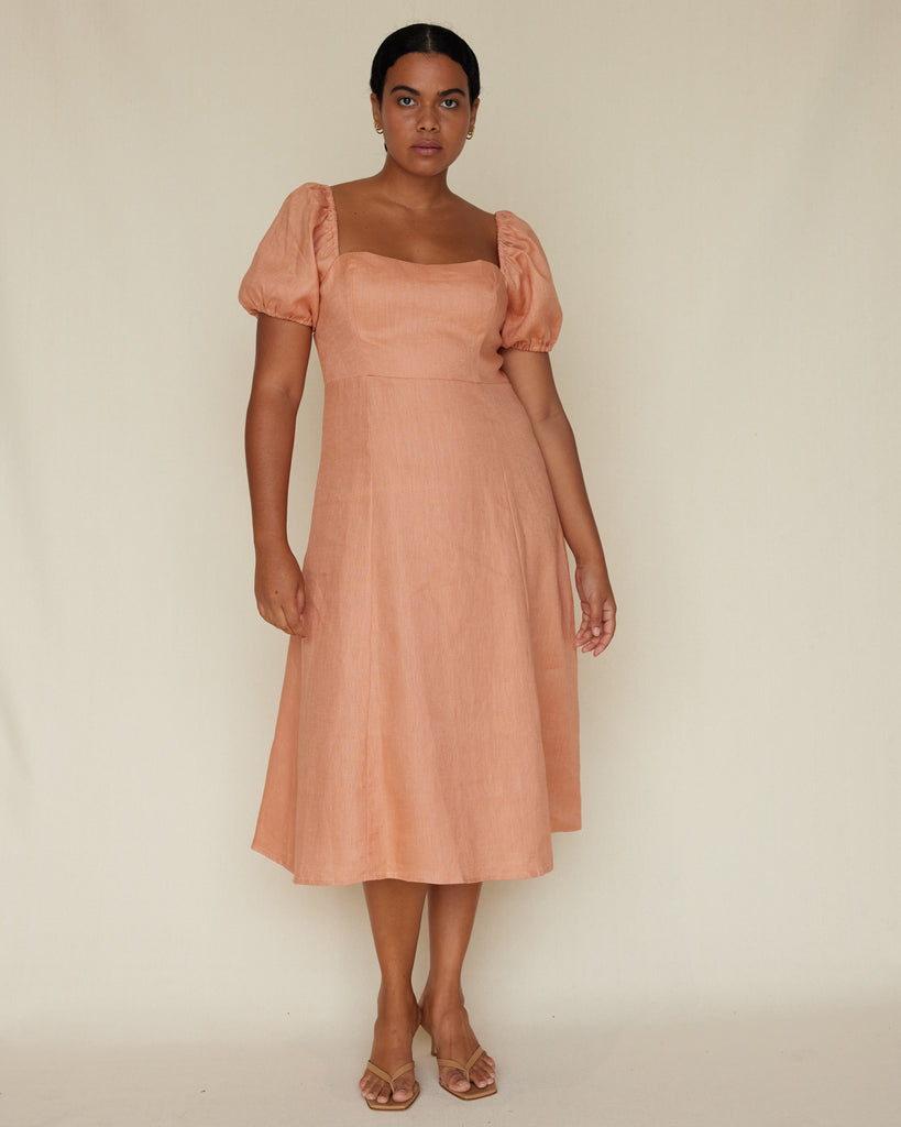 Muse Linen Dress - Apricot