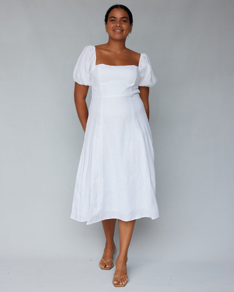 Muse Linen Dress - White