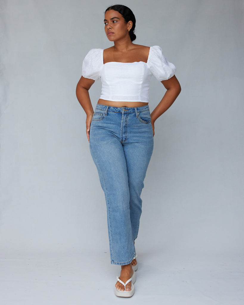 Muse Linen Top - White
