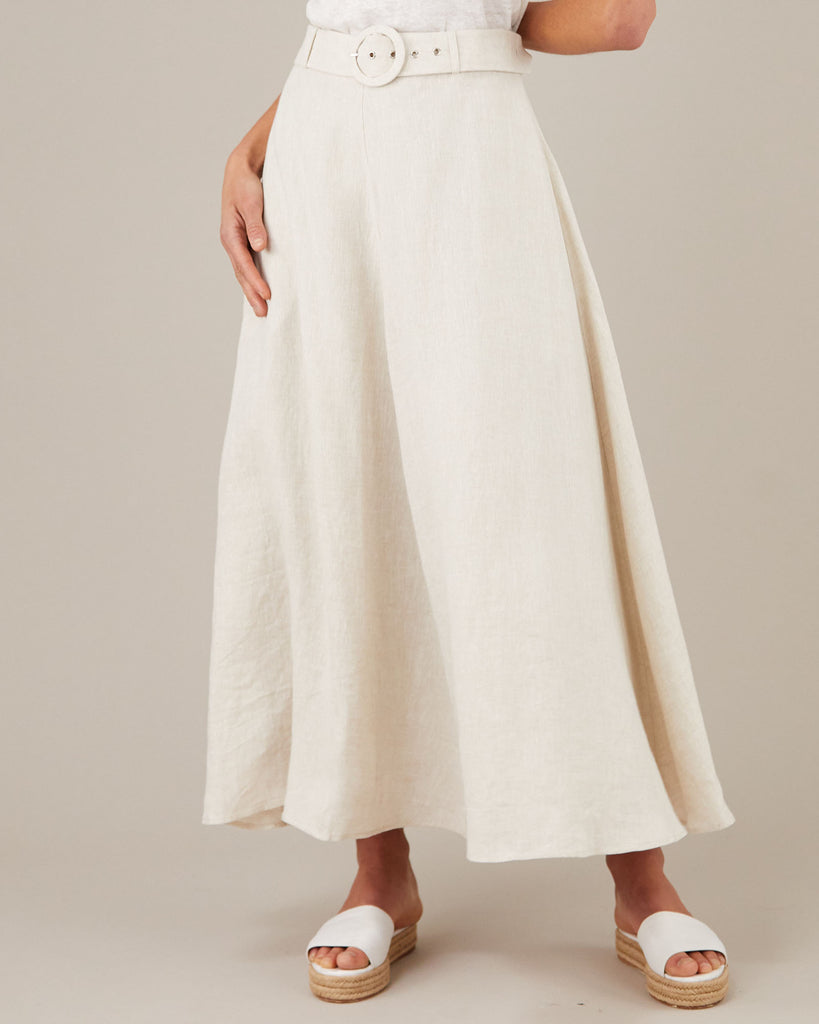 Bridgette Linen Maxi Skirt - Natural - Second Image