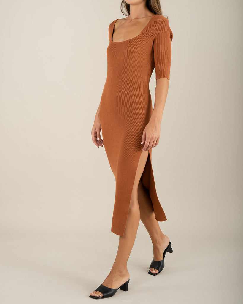 Natalia Knit Midi Dress - Biscotti - Second Image