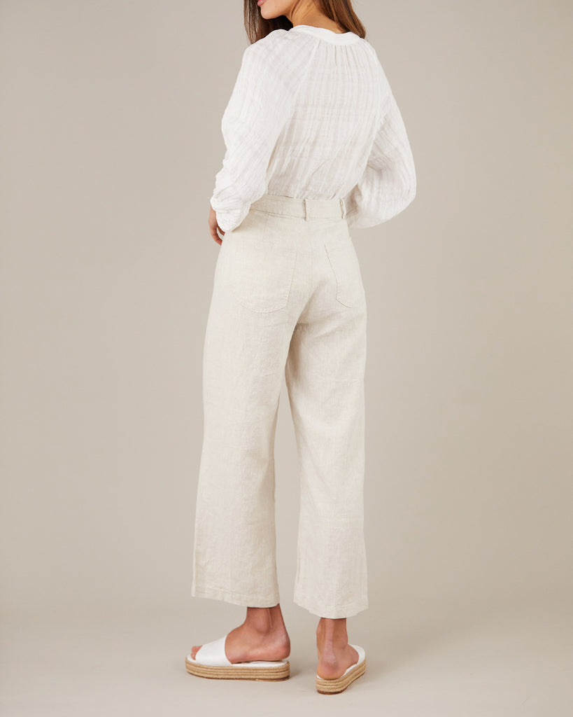 Pila Linen Blouse - White - Second Image